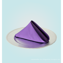 Großhandel Custom Purple Tuch Satin Leinen Servietten Tisch Serviette für Hochzeitsbankett